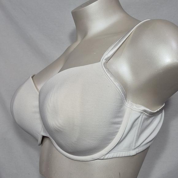 46DD Cacique 92% Cotton Lightly Lined Full Coverage Underwire Bra White - Picture 2 of 5